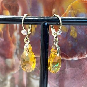 Kirks Folly Autumn Goddess Tears Drill Drop Lever Back Retired Earrings